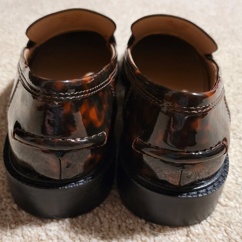 Sam Edelman Tortoise Shell Penny Loafers Size 7.5 - Picture 4 of 8